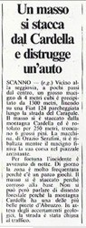 Un masso si stacca dal Cardella e distrugge un auto<br />
(02/10/1986)