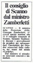 Il consiglio di Scanno dal ministro Zamberletti<br>
(10/10/1986)