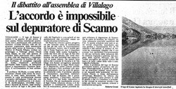 Il dibattito all'assemblea di Villalago<br>
L'accordo è impossibile sul depuratore di Scanno<br>
(24/10/1986)
