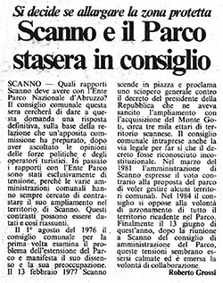 Si decide se allargare la zona protetta<br>
Scanno e il Parco stasera in consiglio<br>
(31/10/1986)