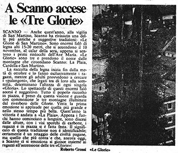 A Scanno accese le «Tre Glorie»<br>
(12/11/1986)