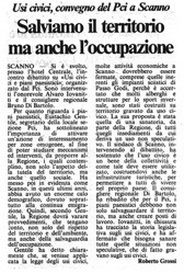 Usi civici, convegno del Pci a Scanno<br>
Salviamo il territorio ma anche l’occupazione<br>
(02/12/1986)