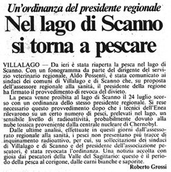 Un'ordinanza del presidente regionale<br />
Nel lago di Scanno si torna a pescare<br />
(20/12/1986)