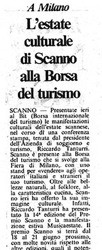 A Milano<br />
L'estate Culturale di Scanno alla Borsa del turismo<br />
(28/02/1987)