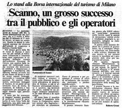 Lo stand alla Borsa internazionale del turismo di Milano<br />
Scanno un grosso successo tra il pubblico e gli operatori<br />
(08/03/1987)